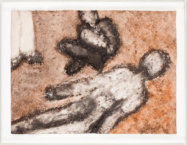 MICHEL HAAS. Daterad 1981. Blandteknik på papper.