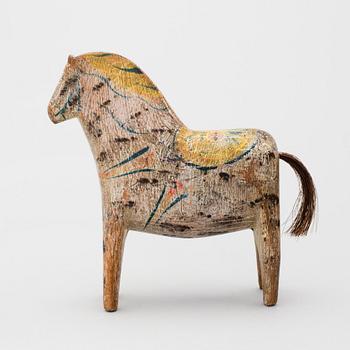 A painted folk art dala horse early 20th century.