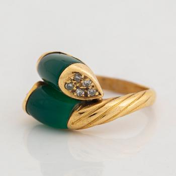 Chalcedony and diamond ring.