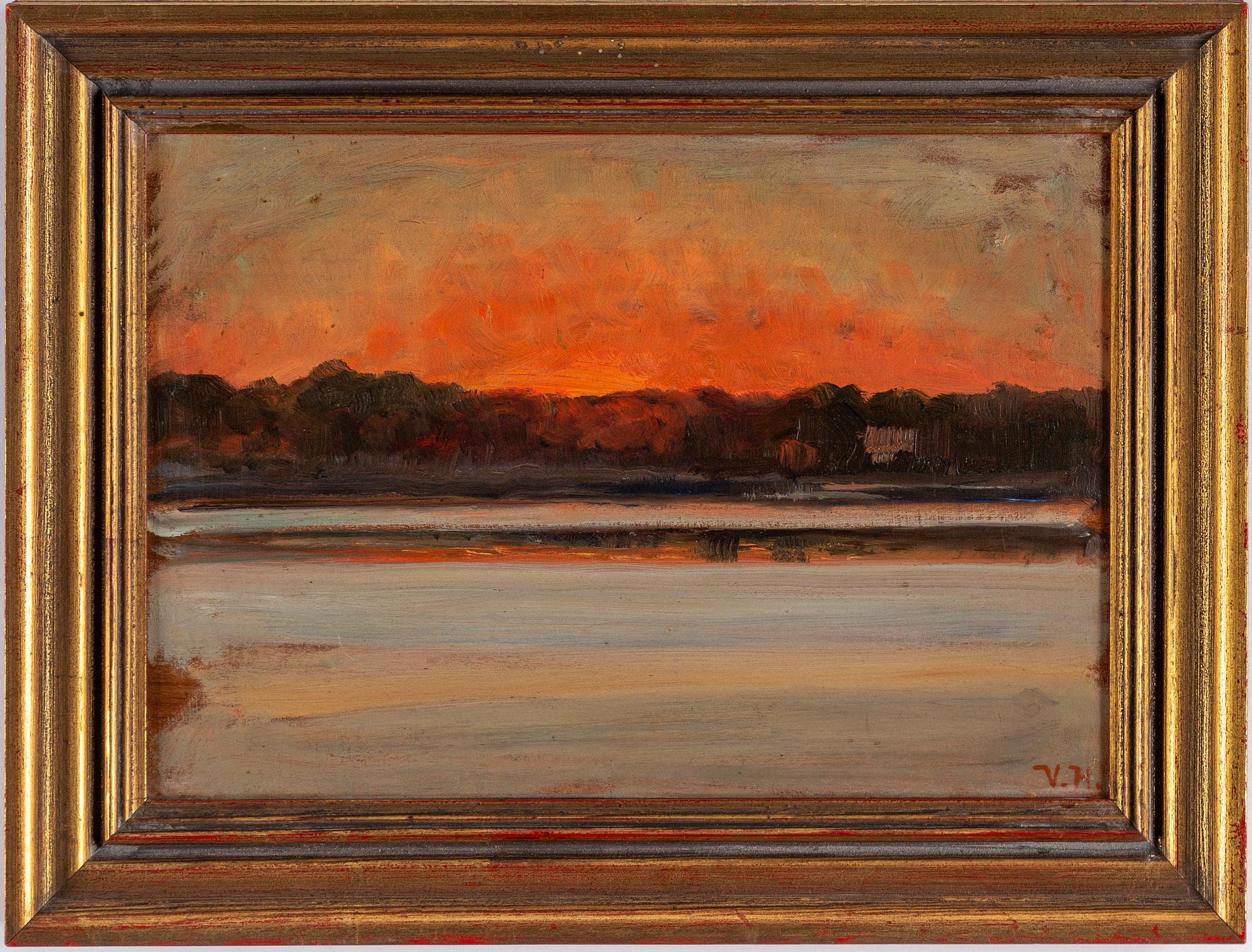 VILHELM HOLMGREN, oil on panel, signed V.H.