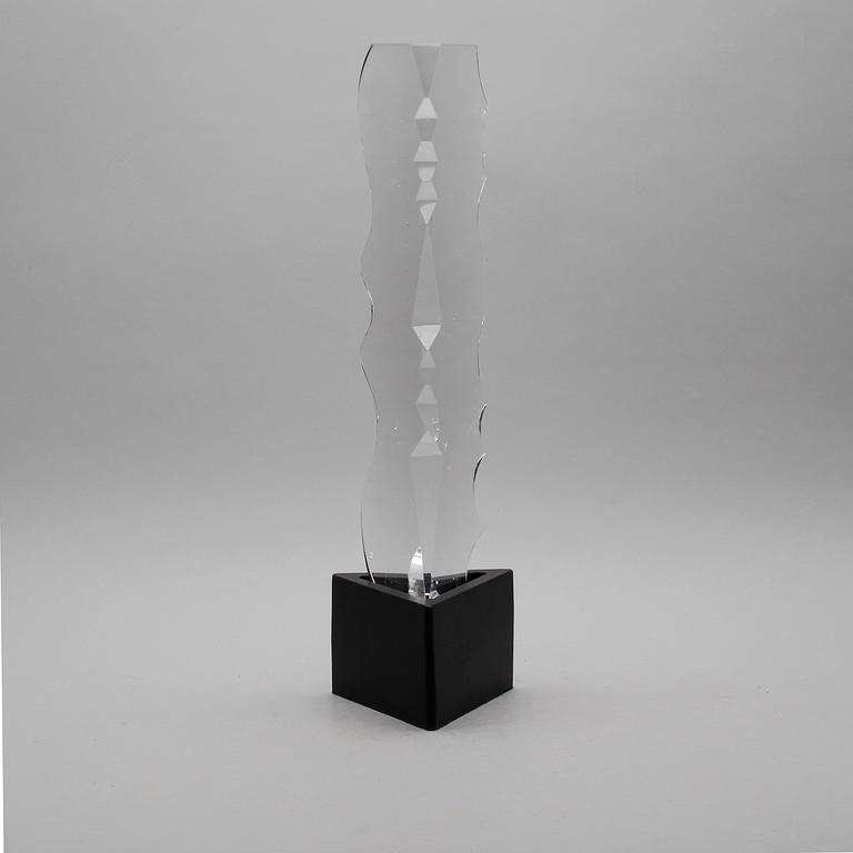 SKULPTUR, glas, Vicke Lindstrand, Kosta Unika, signerad.
