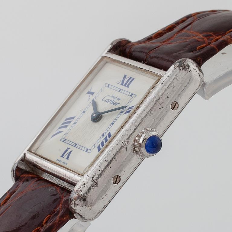 must de CARTIER, Tank Argent, wristwatch, 22 mm.