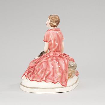 A Josef Lorenzl creamware figure, Goldscheider, Vienna 1930's.