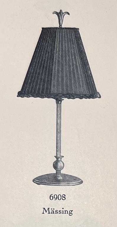 Harald Notini, bordslampor, ett par, Swedish Grace, modell "6908", Arvid Böhlmarks Lampfabrik, Stockholm, 1920-30-tal.