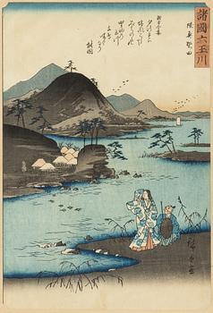 Ando Utagawa Hiroshige, after, "The Noda Jewel River in Mutsu Province" Mutsu Noda, early 20th century.