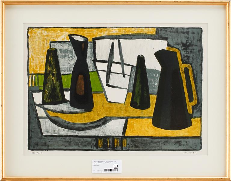 NILS WEDEL, färglitografier, 2 st, sign. nr 22/260 resp 166/260.