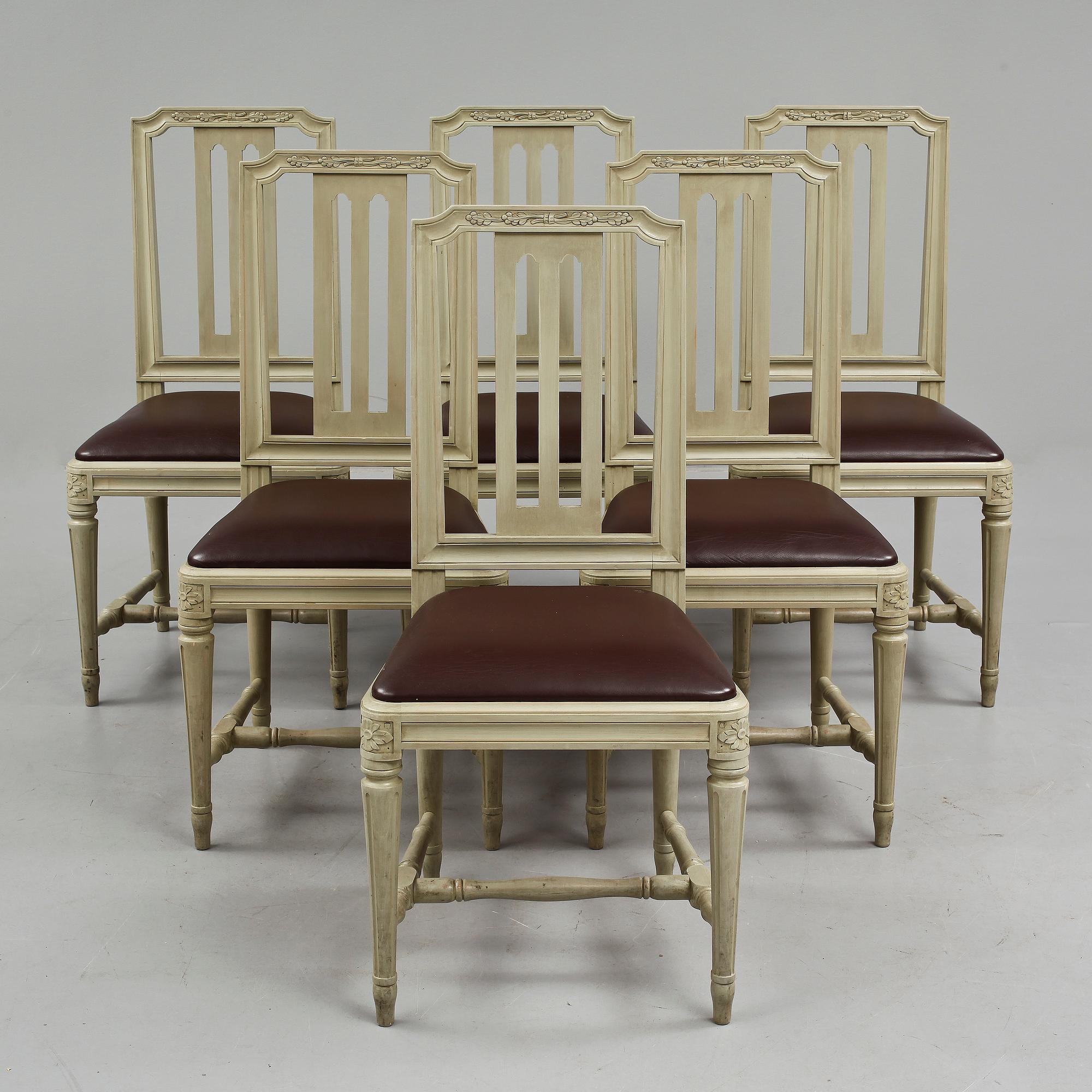 STOLAR, 6 st, "Odenslunda", gustaviansk stil, 1900-talets fjärde kvartal.