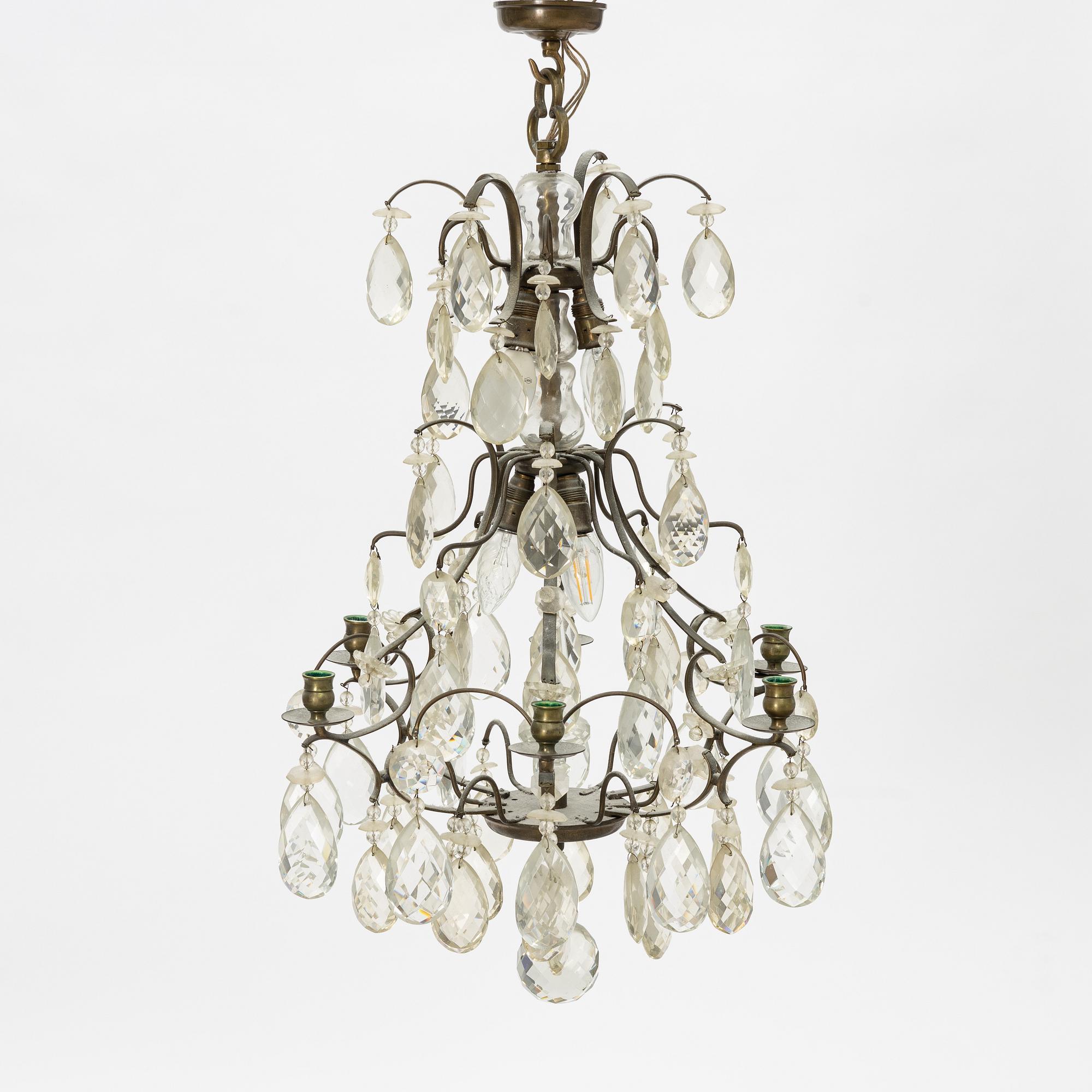 A Rococo style chandelier, first half of the 20th Century.