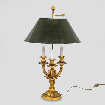 A Louis XVI style bouillotte table lamp, France early 20th century.