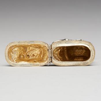 A Swedish Rococo parcel-gilt silver snuff-box, mark of Jons Stammer (Jonkoping 1729-1752(_1754)).