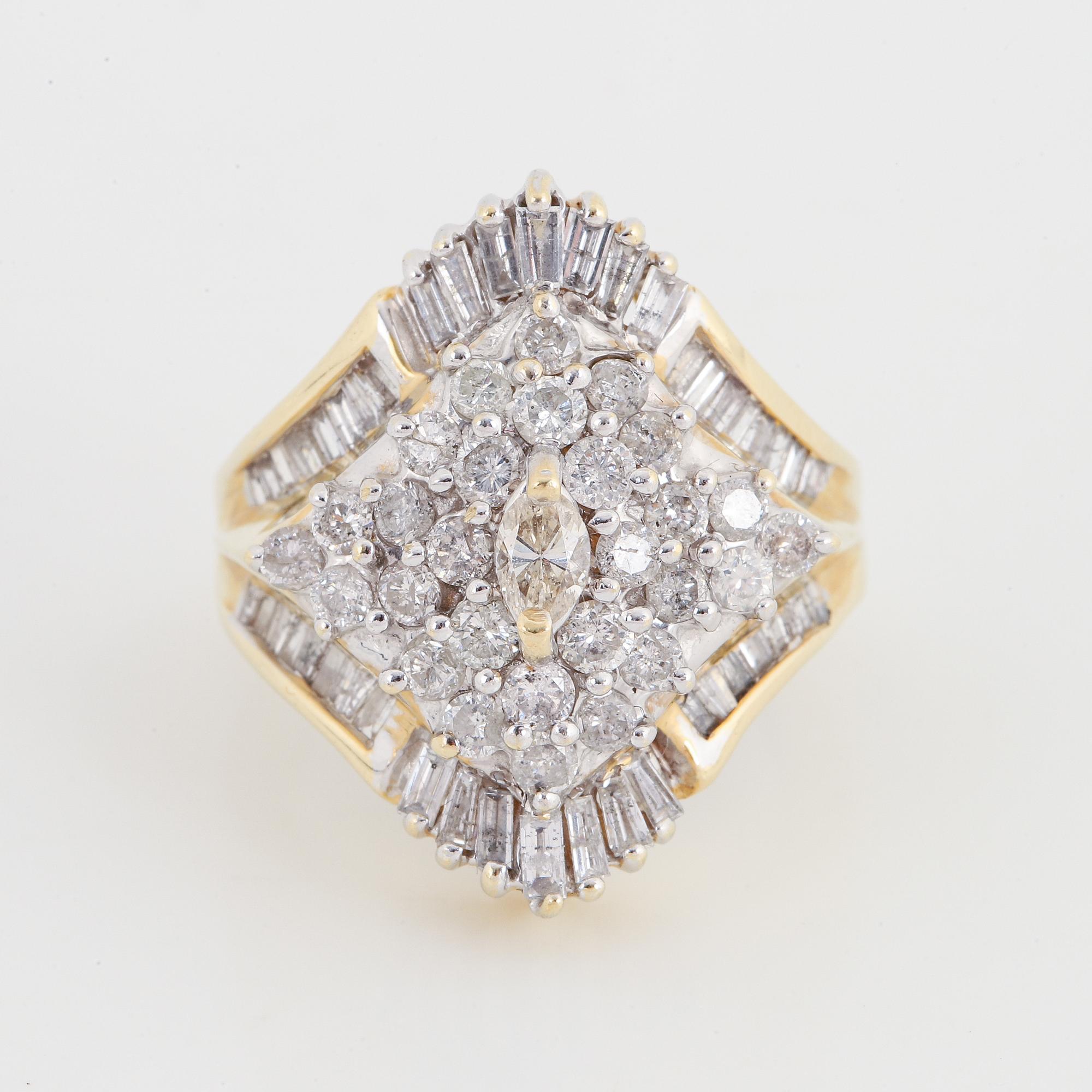 14K gold and diamond ring.
