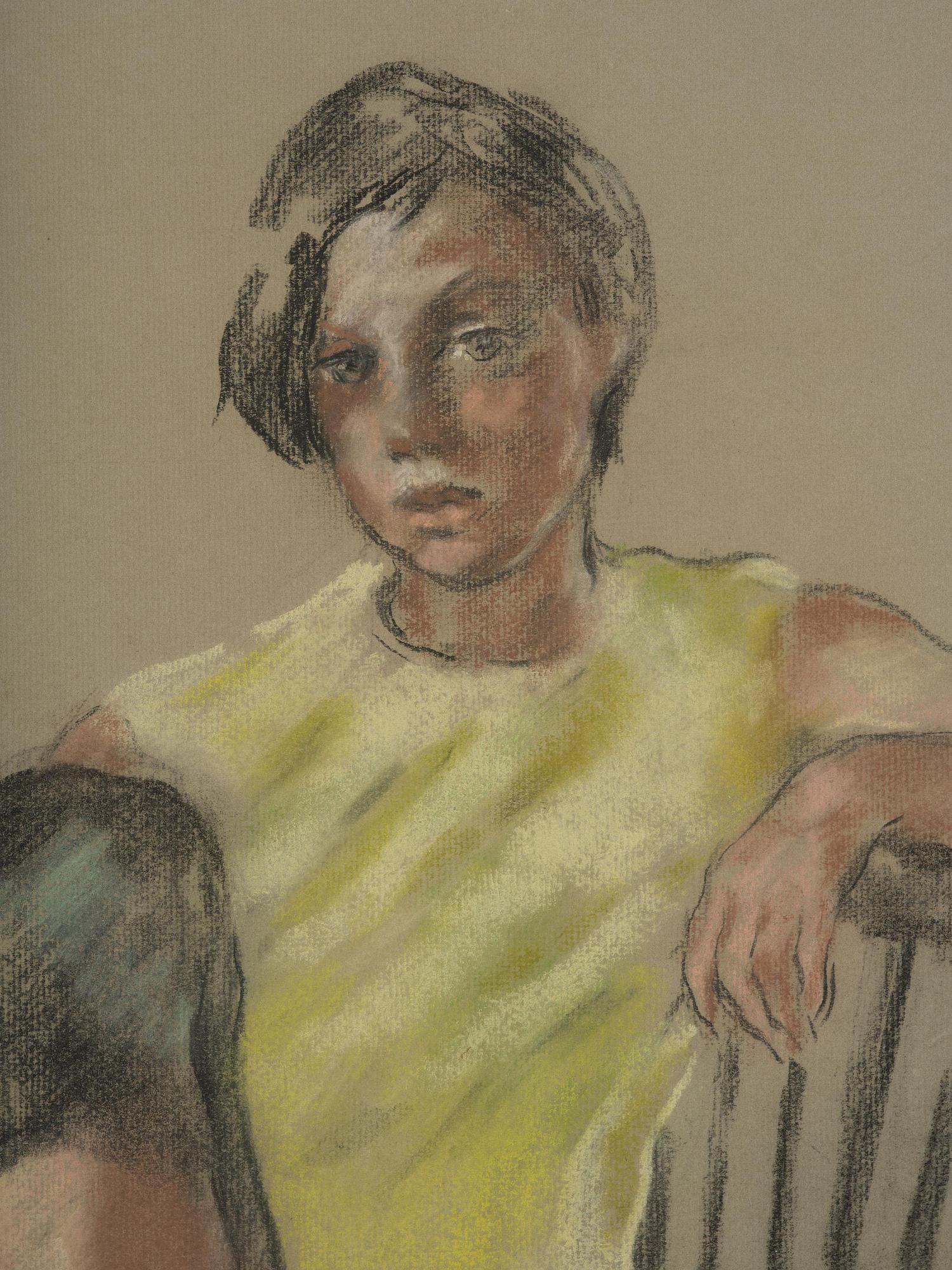 Lotte Laserstein, Translation: "Seated young woman".