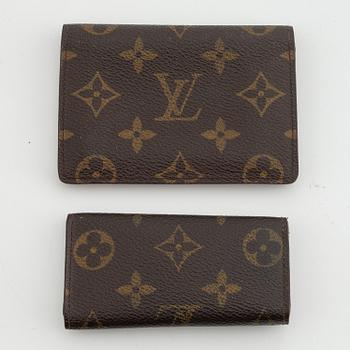 Louis Vuitton, a monogram canvas card holder and a key holder.