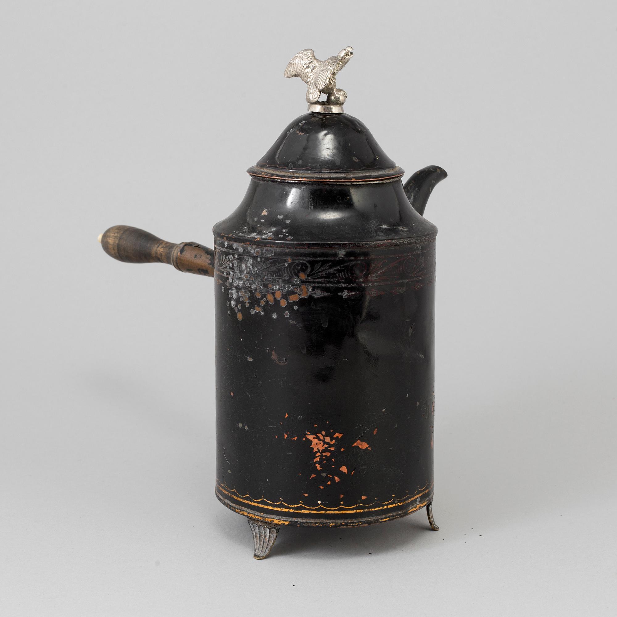 KAFFEKANNA, koppar, sengustaviansk, i O.F Richmans art, sannolikt Falun 1800-talets början.