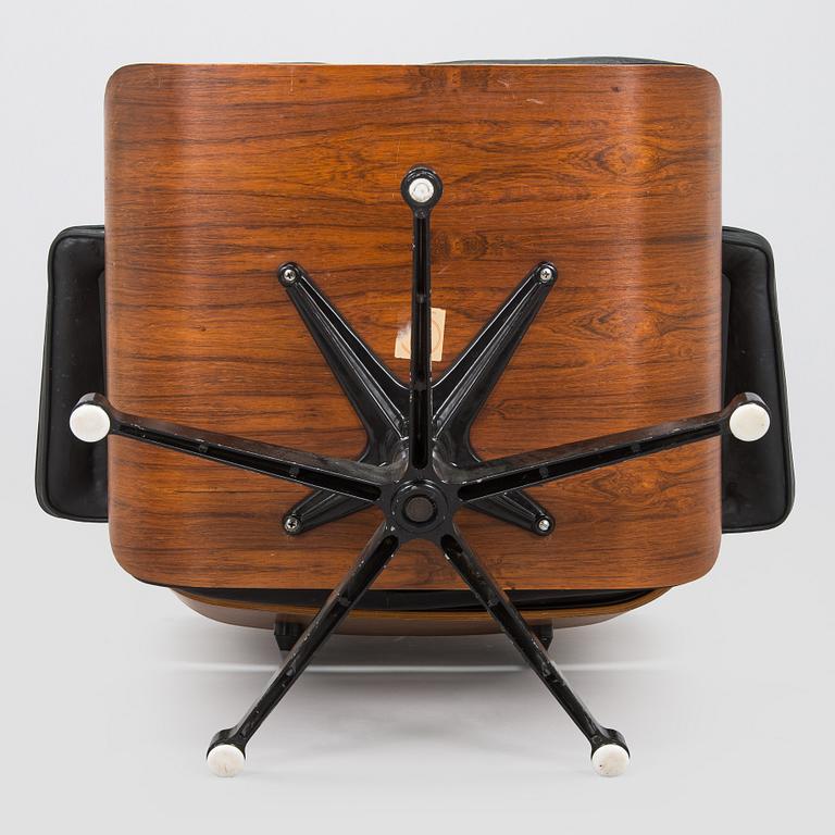 Charles and Ray Eames, a 1960s 'Lounge chair' and stool for Herman Miller.