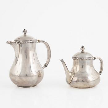 A Swedish Silver Mocha Pot and Water Jug, mark of Carl Fredrik Carlman, Stockholm 1919-9141.