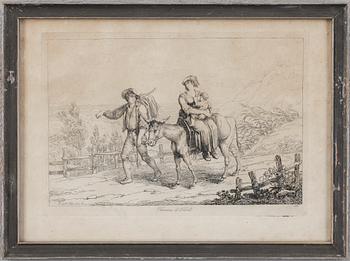 BARTOLOMEO PINELLI, efter, 3 st, kopparstick, 1800-tal.