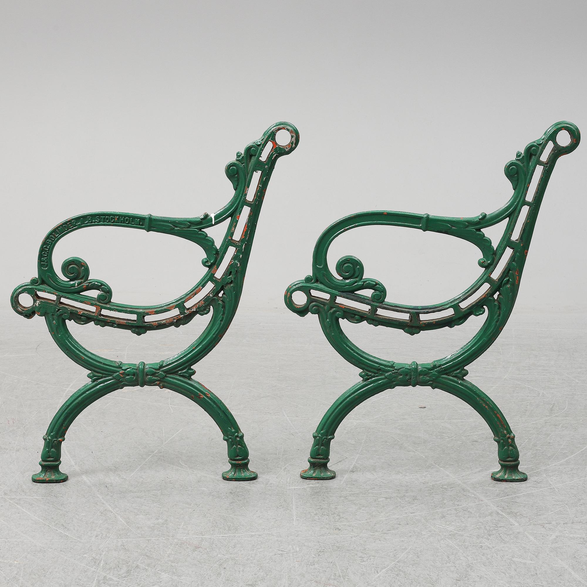 SOFFGAVLAR, ett par, J & C.G. Bolinder, AB Stockholm, 1900-tal.