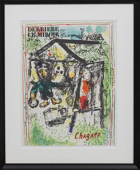 Marc Chagall · MARC CHAGALL, färglitografi, omslag till Derrière le Miroir nr 182, 1969.