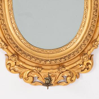 Spegellampetter, ett par, rokokostil, sent 1800-tal.