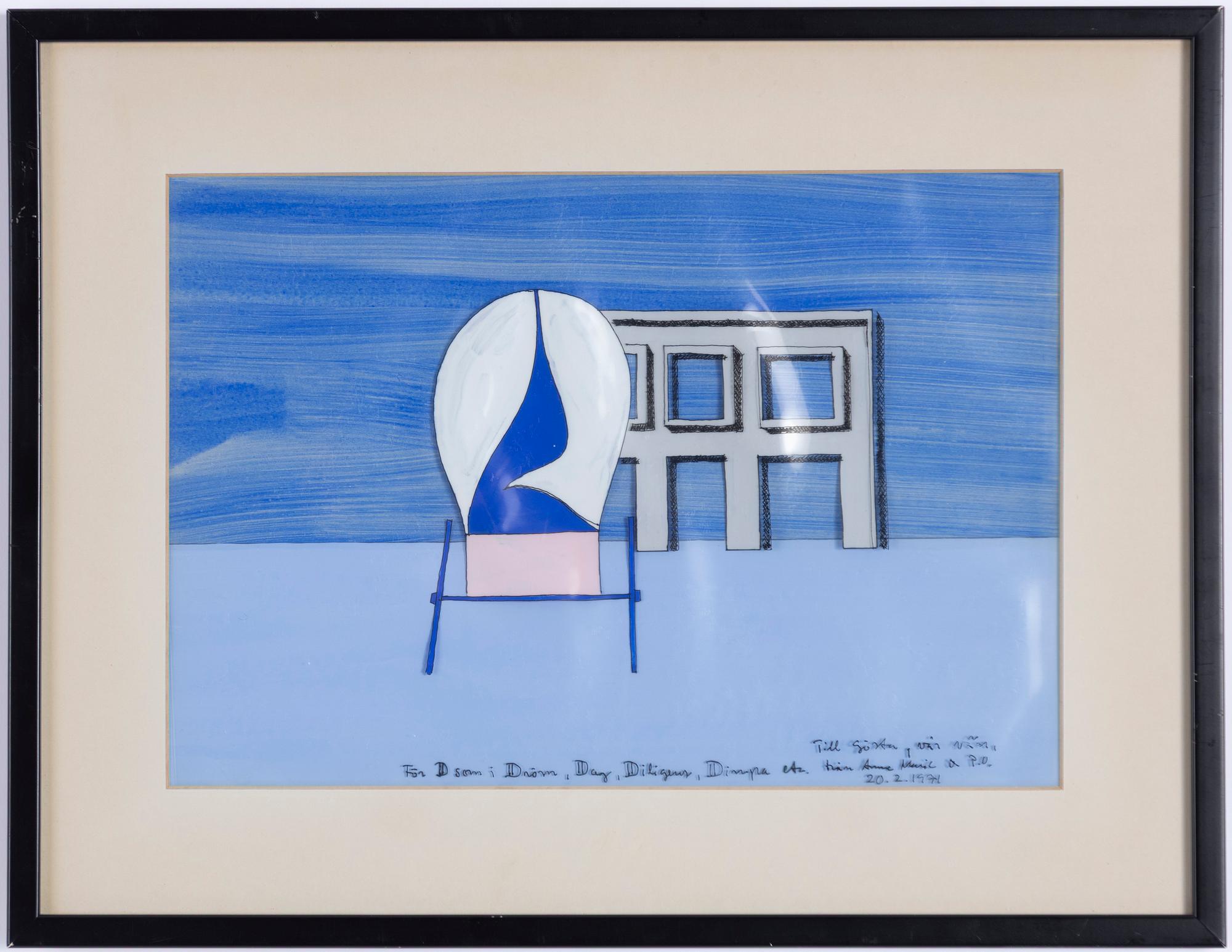 Per Olof Ultvedt, "För D som i Dröm, Dag, Diligens, Dimpa etc".