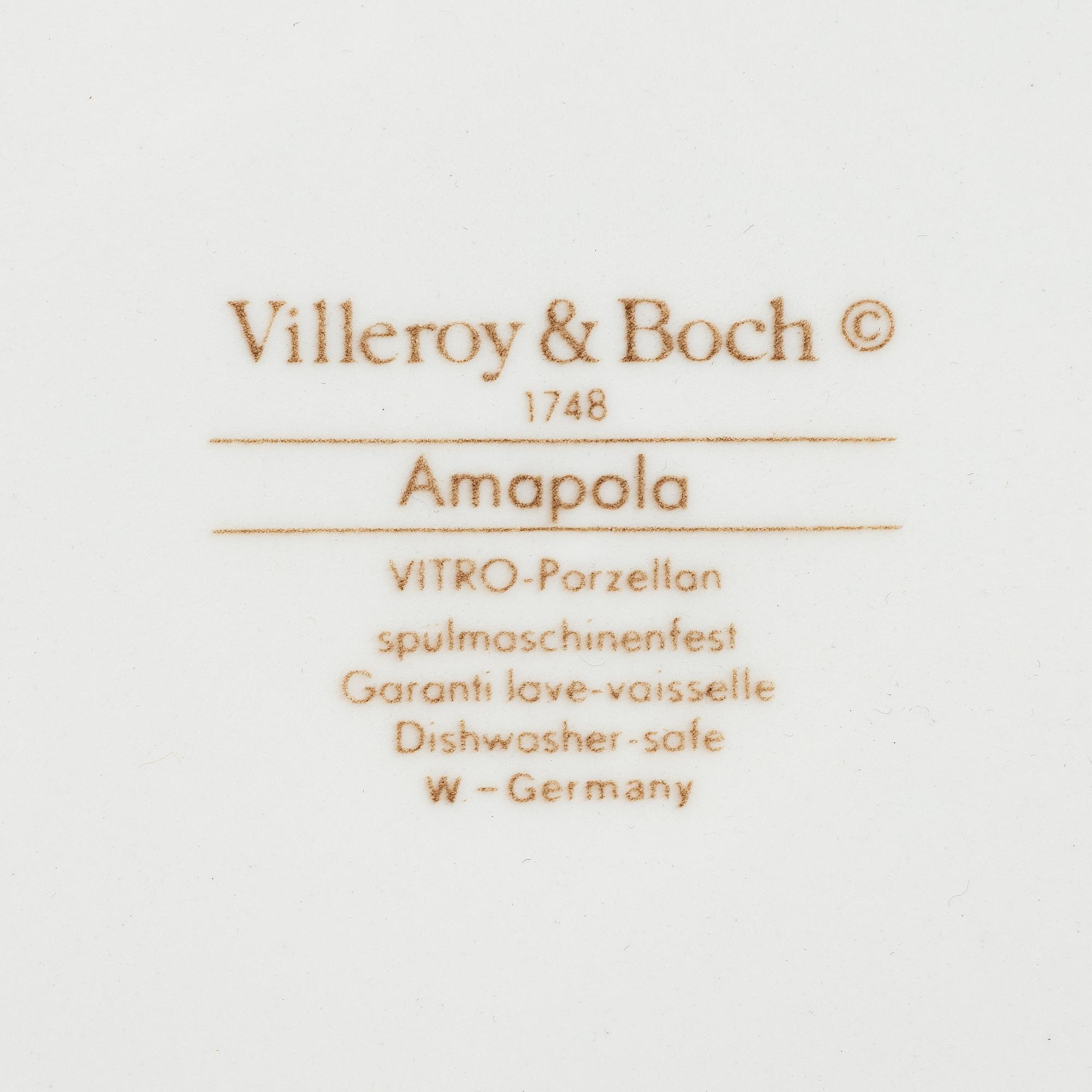 Villeroy & Boch, matservis, 69 delar, "Amapola", Tyskland.