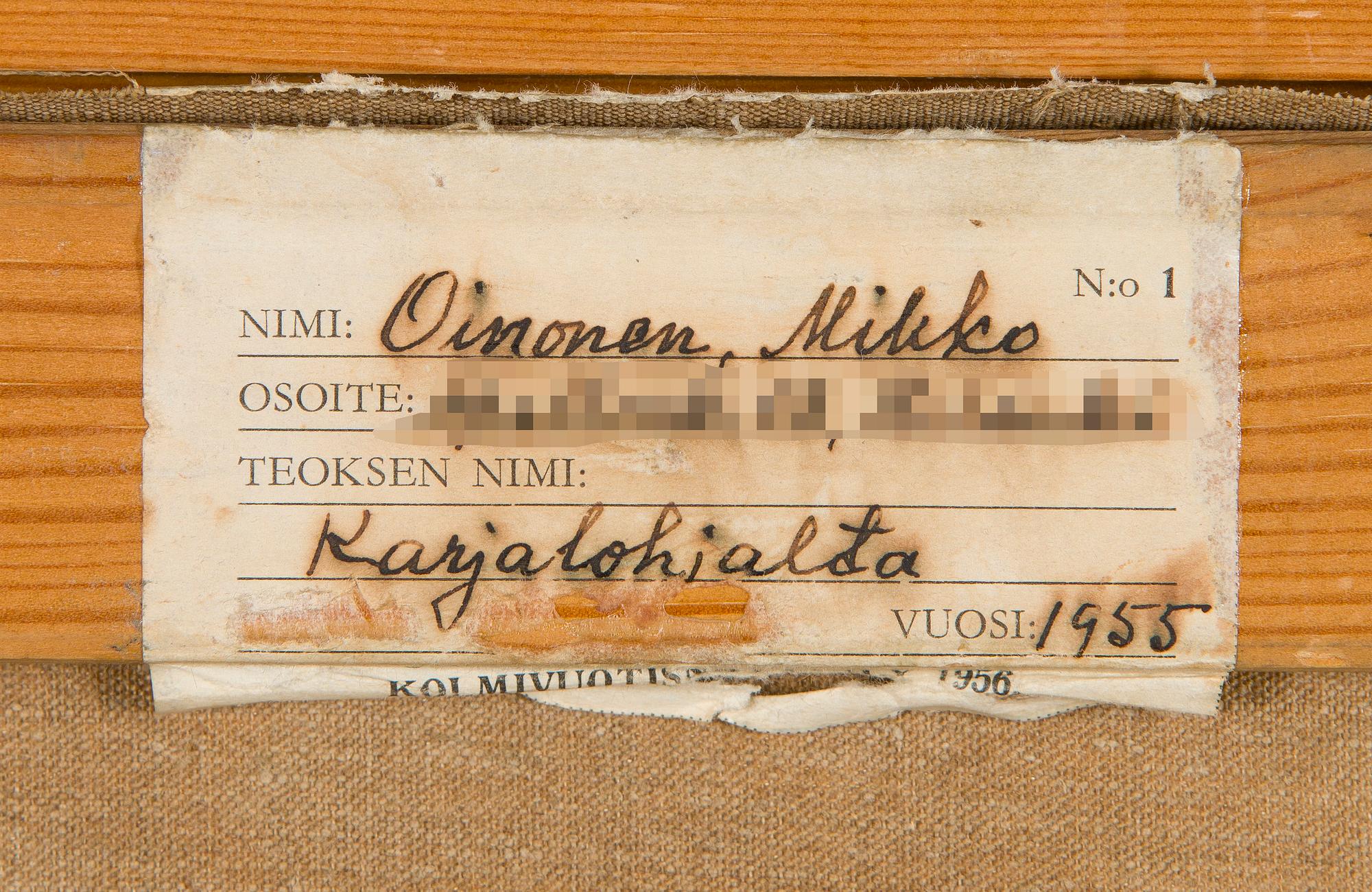 Mikko Oinonen, Karjalohjalta.