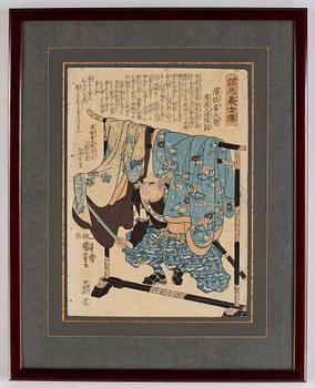 Utagawa Kuniyoshi träsnitt, japan, omkring år 1850.