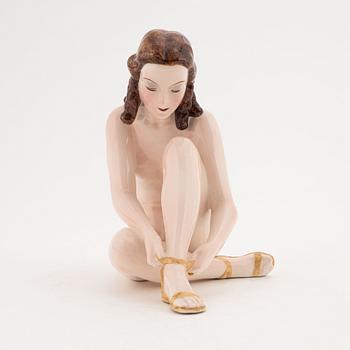 Adolf Prischl, a flintware figurine from Goldscheider, designed circa 1940.