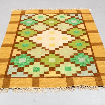 Anne-Marie Boberg, a carpet, flat weave, ca 201 x 134 cm, signed AMB.