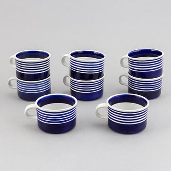 A creamware tea service, 11 pieces, "Kobolt" by Karin Björquist for Gustavsberg.