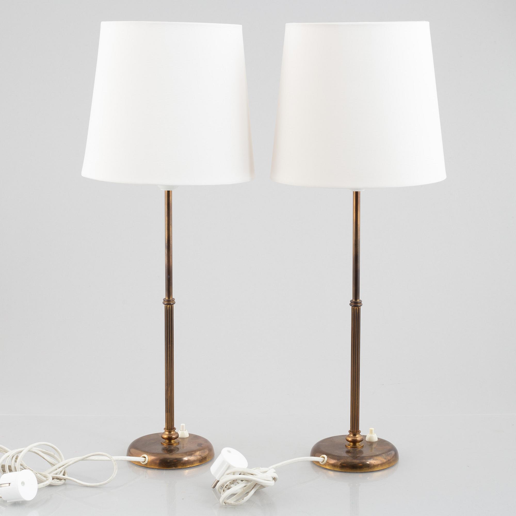 Harald Notini, table lamps, a pair, model "15683", Arvid Böhlmarks Lamp Factory.