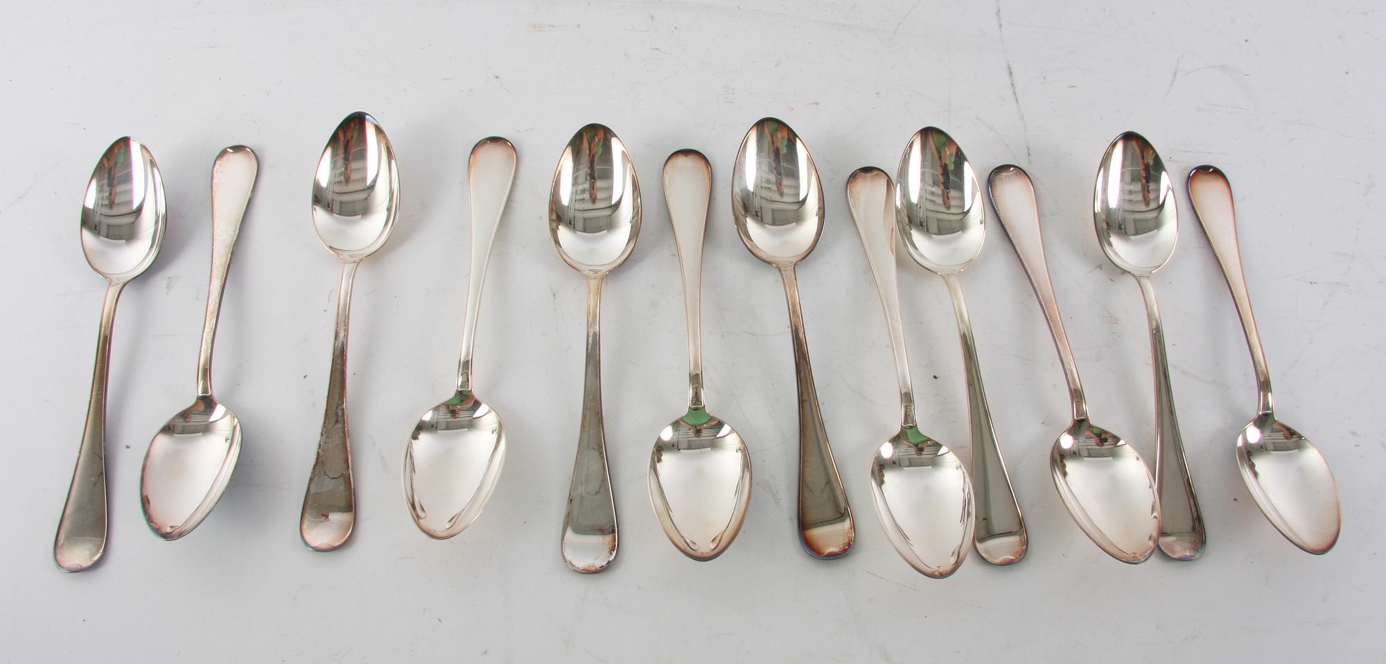 SKEDAR, 12+12+13, silver, modell "Svensk" rund.