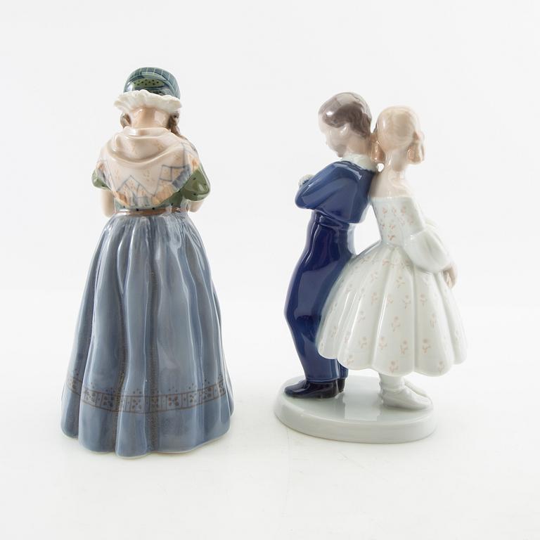Figurines 4 pcs Bing & Grøndahl and Royal Copenhagen porcelain from the second half of the 20th century.