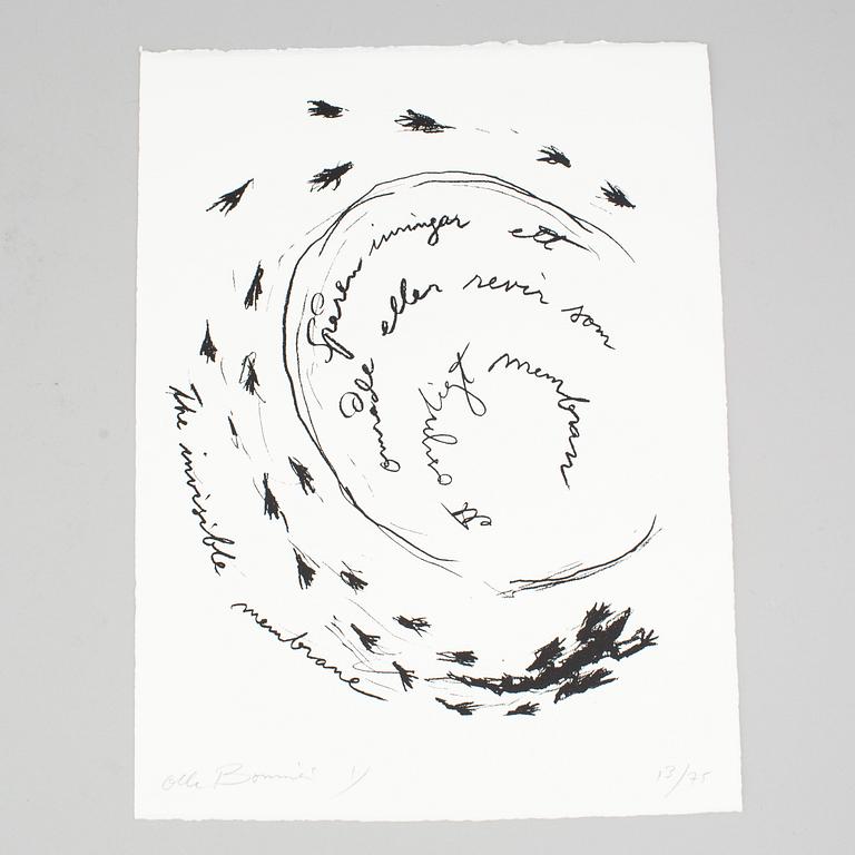 OLLE BONNIÉR, a portfolio with nine silkscreens signed and numbered 13/75.