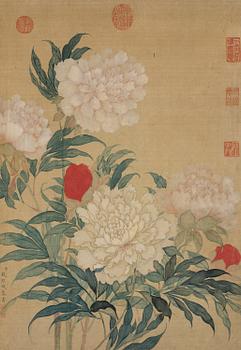 1024. Qian Weicheng, efter, "Blommor". Sen Qingdynasti/1900-tal.