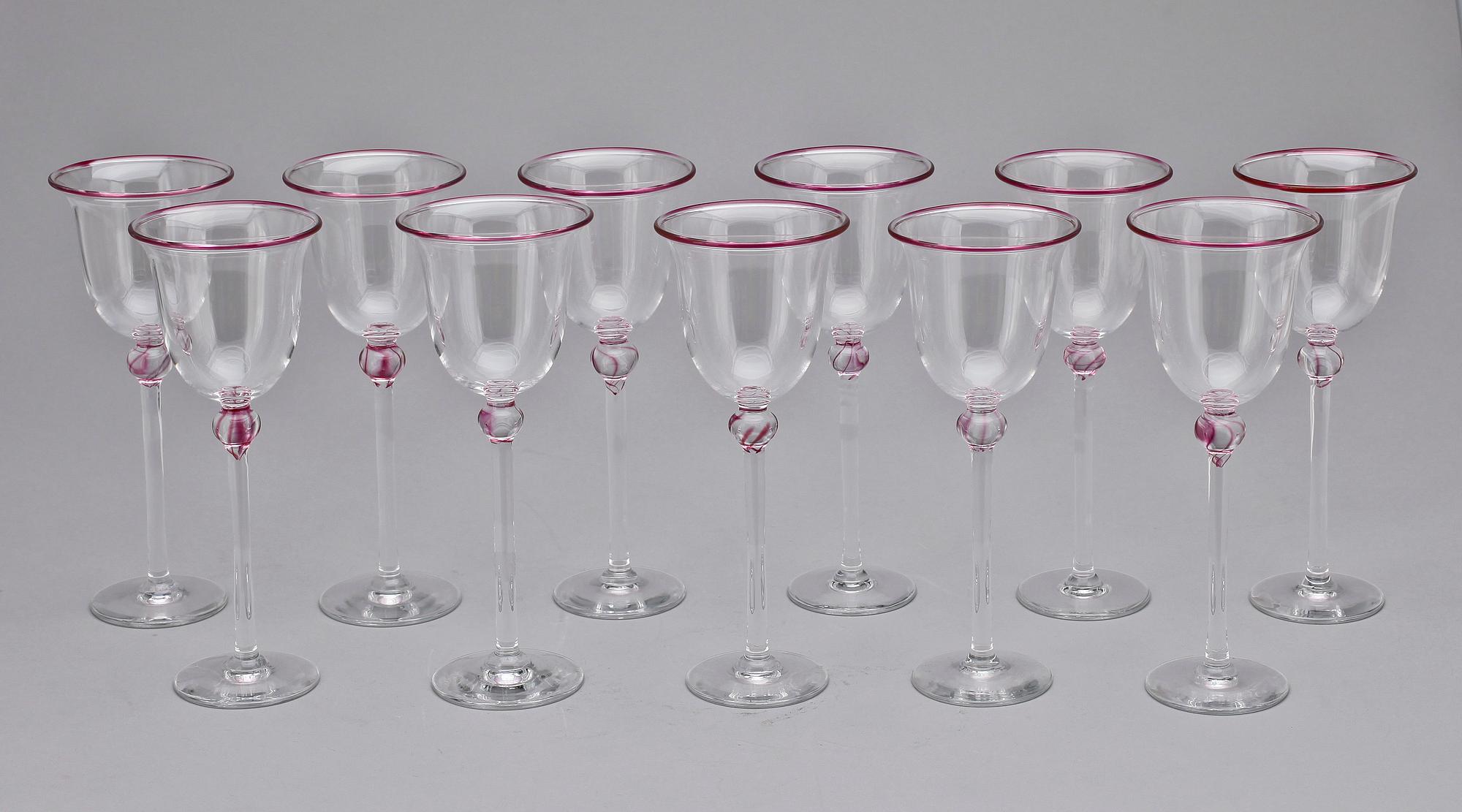 VINGLAS, 11 st, glas, Wilke Adolfsson, 1900-talets slut.