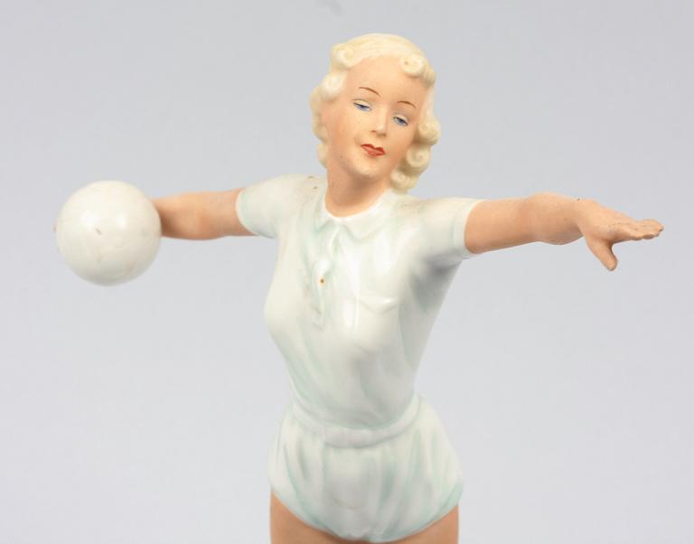 FIGURIN, porslin, Schaubach Kunst, Tyskland 1930-40-tal.