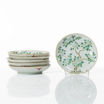 A set of six Chinese porcelain dessert dishes, late Qing dynsaty / around 1900.