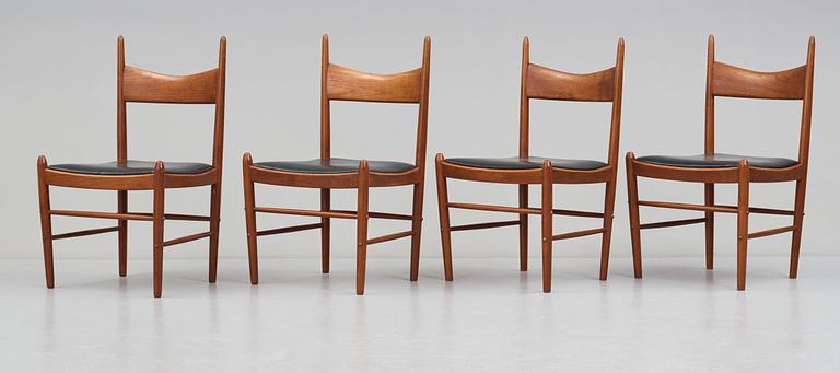 H. Vestervig Eriksen, stolar, 4 st, Brøderna Tromborg, Danmark 1950-tal.