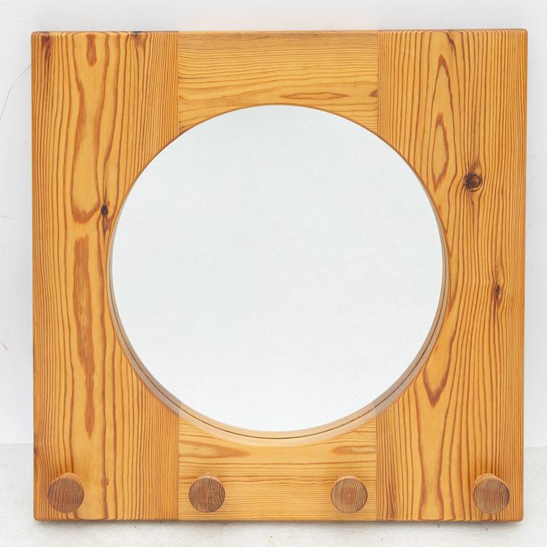 A solid pine mirror, Sweden, 1970's.