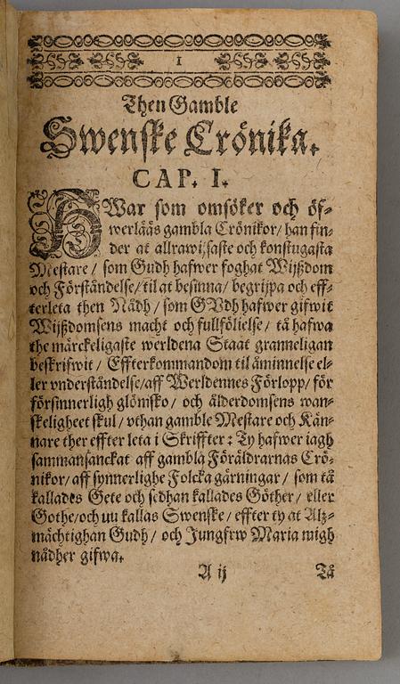 A BOOK, Johannes Messenius, Stockholm, 1643.
