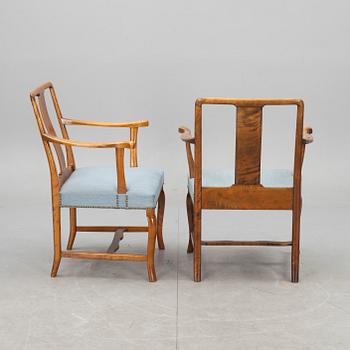 KARMSTOLAR, ett par. "Haga", Carl Malmsten, NK, 1920-tal.