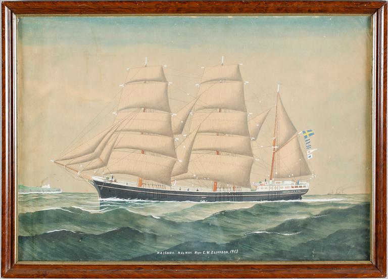 OKÄND KONSTNÄR, gouache, daterad 1913.