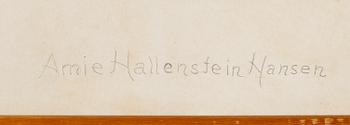 AMIE HALLENSTEIN HANSEN, 2 st, blyertsteckningar, signerade.