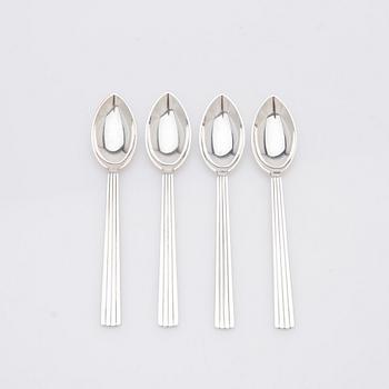 Georg Jensen, kaffeskedar, 11 st, sterling silver, modell "Bernadotte", design Sigvard Bernadotte, Köpenhamn, Danmark.