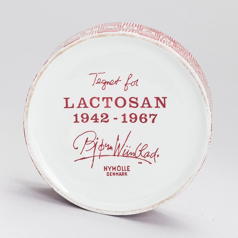 Björn Wiinblad, skål med lock, "Lactosan 1942-1967" Nymölle Denmark.
