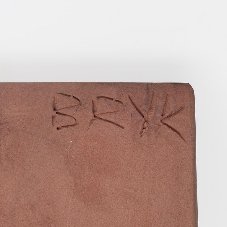 RUT BRYK, KAKSI KERAMIIKKARELIEFIÄ. Sign. Bryk, P3/III och Bryk III. Arabia 1959.