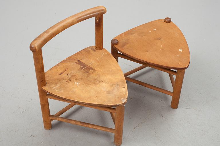 BARNMÖBLER, 2 delar. Firma SUNT OCH RUNT design Elis Borg.