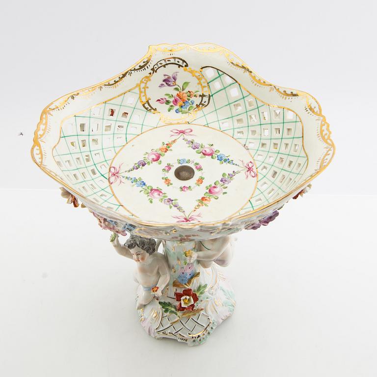 Bowl on foot Rococo style Germany mid-20th century porcelain.